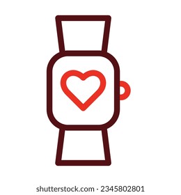 Smart Watch Glyph Two Color Icon For Personal And Commercial Use.
