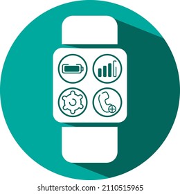Smart watch hardware, illustration, vector on a white background.