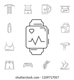 Smart watch with health app icon. Simple element illustration. Smart watch with health app symbol design from Gym and Health collection set. Can be used for web and mobile on white background