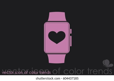 smart watch and heart icon vector