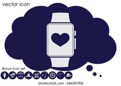 smart watch and heart icon vector