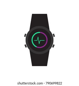 Smart watch with heart rate. Isolate on white background. Vector. Illustration.