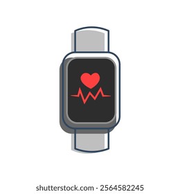 Smart watch with heart rate monitor, represents a health monitoring device. suitable for content related to health technology, fitness tracking, and wearable health devices