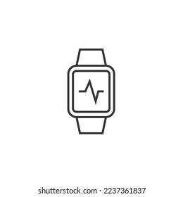 smart watch heart rate vector icon health and sport watch