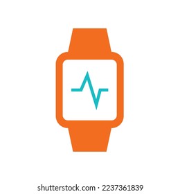 intelligente Armbanduhr-Herzfrequenz, Vektorsymbol für Gesundheit und Sport-Uhr