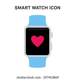 Smart Watch with Heartbeat Vector Icon
