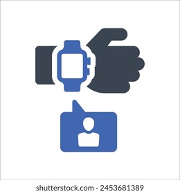 Smart Watch Hologramm Icon, Vektorgrafik Grafiken