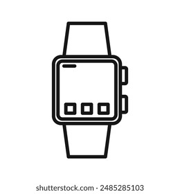 Smart watch icon Black line art vector