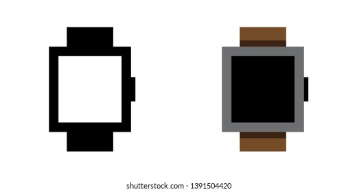 Smart Watch Icon in Color and Black Version