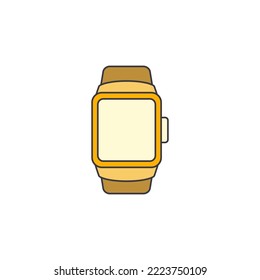 Smart Watch icon in color, isolated on white background 
