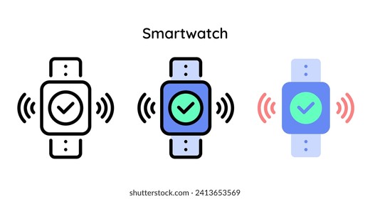 Smart watch Icon Concept. NFC smart watch. Smart watch payment. NFC Payment