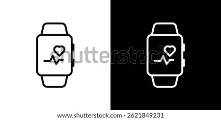 Smart watch icon concept stroke on white background