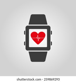 The smart watch icon. Fitness bracelet symbol. Flat Vector illustration