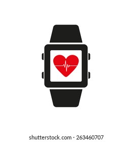 The smart watch icon. Fitness bracelet symbol. Flat Vector illustration
