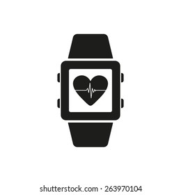 The Smart Watch Icon. Fitness Bracelet Symbol. Flat Vector Illustration