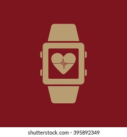 The smart watch icon. Fitness bracelet symbol. Flat Vector illustration