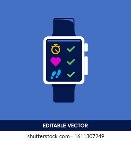 smart watch icon flat illustration 