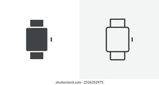 Icono de reloj inteligente diseño de conjunto plano y simple