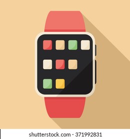smart watch icon in flat style
