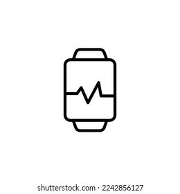 Icono de reloj inteligente. adecuado para el icono de detección de pulso. Estilo de icono de línea. icono relacionado con la aptitud, el deporte. Diseño de vector simple editable
