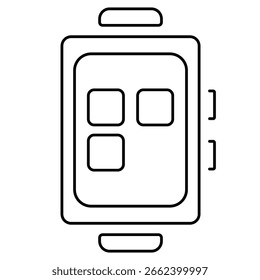 Icono de reloj inteligente aislado sobre fondo blanco, Ilustración vectorial.