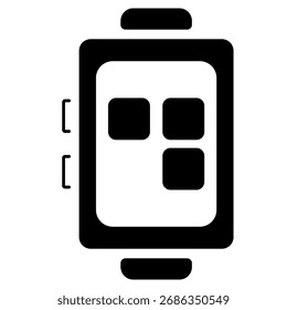 Icono de reloj inteligente aislado sobre fondo blanco, Ilustración vectorial.