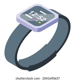 Smart watch icon isometric vector. Digital device. Health tracker
