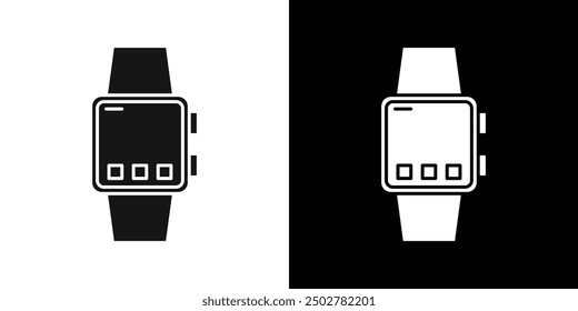 Smart watch icon line art vector
