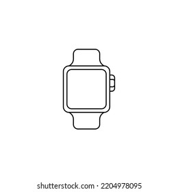 Icono de reloj inteligente en icono de estilo de línea, aislado en fondo blanco