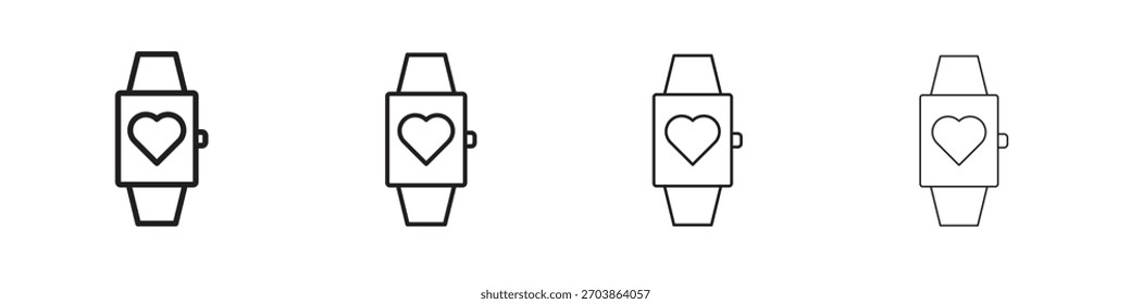 Smart watch icon linear vector icon in a editable style.