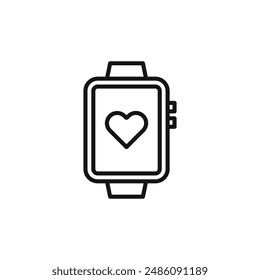 Smart watch icon logo sign vector outline