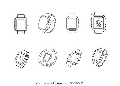 Smart Watch Icon Logo Vector for Modern Wearable Technology Design.