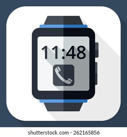 Smart watch icon with long shadow