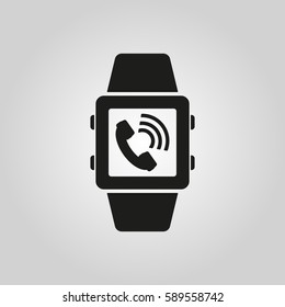 Smart watch icon. Mobile, clock, device symbol. Flat design. Stock - Vector illustration