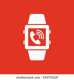 Smart watch icon. Mobile, clock, device symbol. Flat design. Stock - Vector illustration