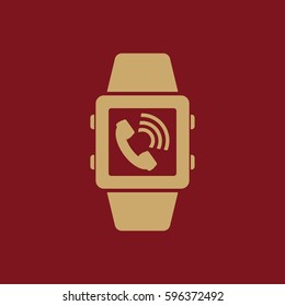 Smart watch icon. Mobile, clock, device symbol. Flat design. Stock - Vector illustration