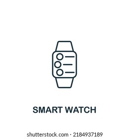 Smart Watch icon. Monochrome simple Artificial Intelligence icon for templates, web design and infographics