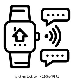 Smart watch icon. Outline smart watch vector icon for web design isolated on white background