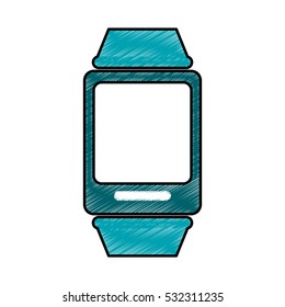 smart watch icon over white background. wearable technology devices concept. colorful design.  vector illustration