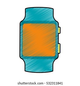 smart watch icon over white background. wearable technology devices concept. colorful design.  vector illustration