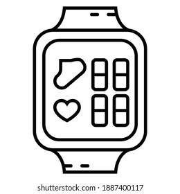 Smart watch icon, pedometer smartwatch vector icon.
