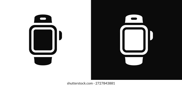 Smart Watch Icon Set Black And White