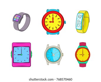 Smart watch icon set. Cartoon set of smart watch vector icons for your web design isolated on white background