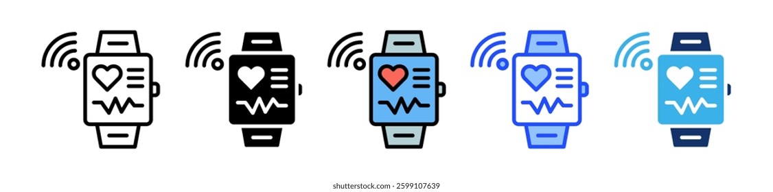Smart Watch Icon Set With Multiple Style Collection