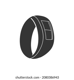 Smart Watch Icon Silhouette Illustration. Clock Vector Graphic Pictogram Symbol Clip Art. Doodle Sketch Black Sign.