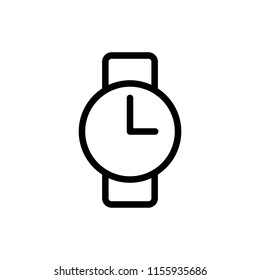 Smart watch icon simple flat line vector.