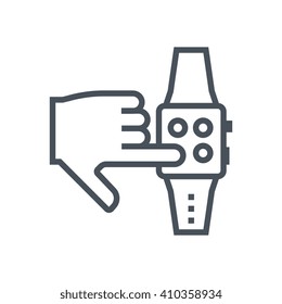 Smart Watch icon suitable for info graphics, websites and print media and  interfaces. Line vector icon.