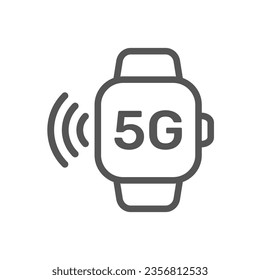 Smart watch icon symbol flat style vector illustration. 5G connection. Vector. EPS 10