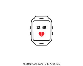 Smart-Uhr-Symbol-flache Stil Vektor-Design.
