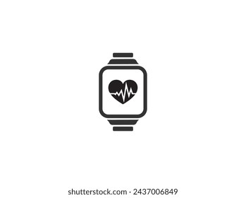 Símbolo de icono de reloj inteligente diseño de vector de estilo plano.